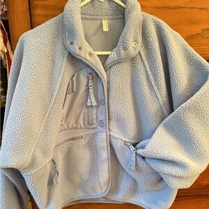 Free People Hit the Slopes light Blue Fleece Jacket